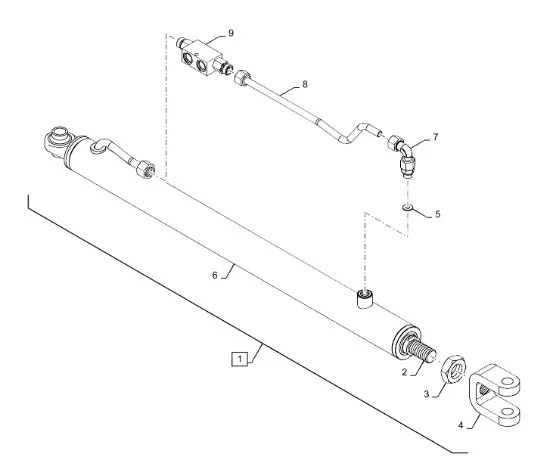 47585087 - Цилиндр гидр. пов. трубы выгрузн. комб. CX6/8, CR