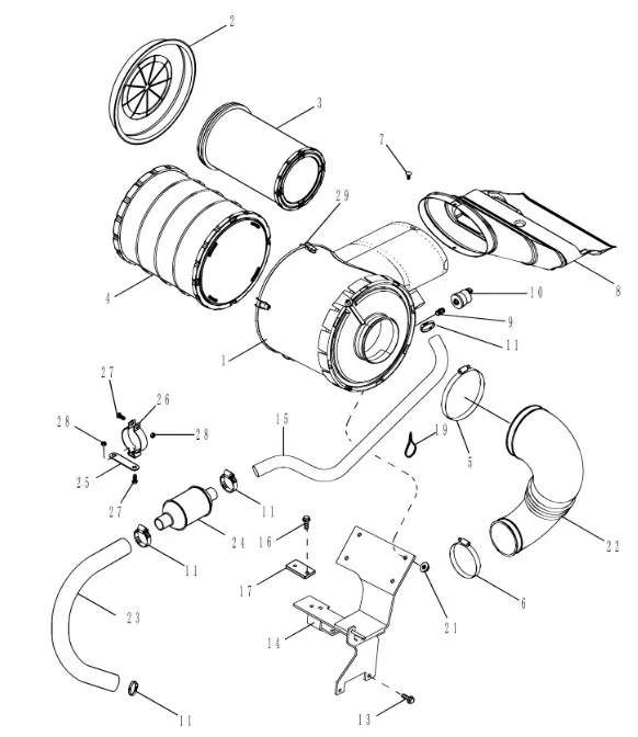 87741563 - Корпус фильтра возд. в сборе ДВС T8040/50 с 08г.в.
