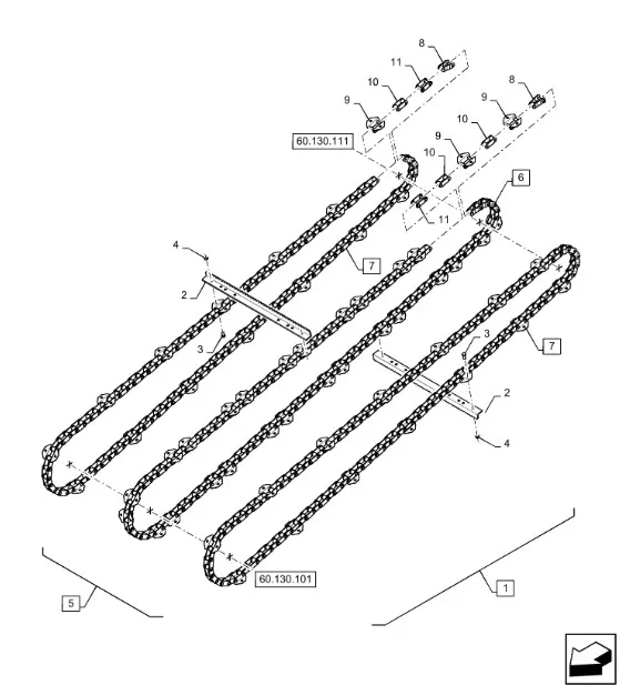 47625746 - Цепь с лопатками